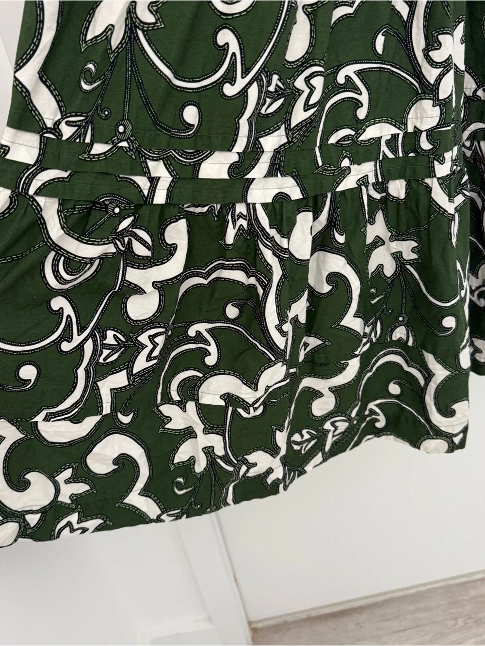 Anthropologie The Somerset Maxi Dress Puff Sleeve Green Novelty Print Small - Picture 14 of 14